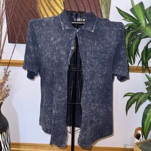 Casual Washed Button-Down Shirt